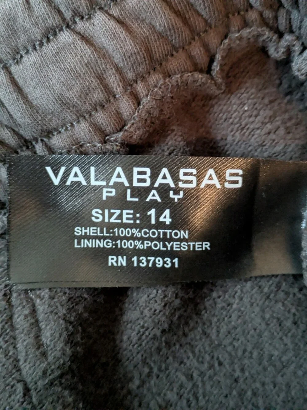 Valabasas Play Kids Sweatpants Size 14 Faded Gray Flare Joggers Chenille Patch